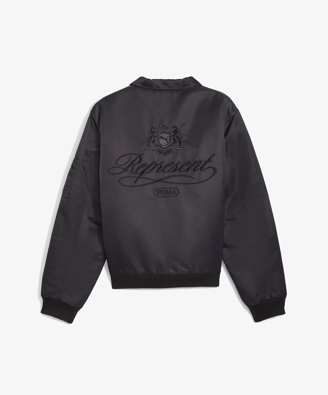 PUMA | x REPRESENT PADDED BOMBER JACKET { FLAT DARK GRAY - Image 3