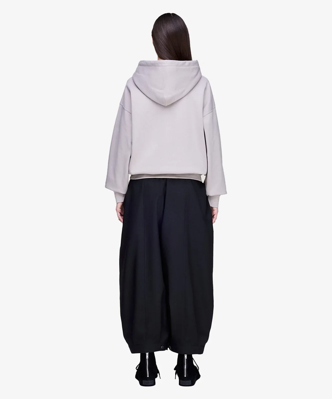Y-3 | CROPPED TOP FLARED SPORT UNIFORM TRACK PANTS { BLACK - Image 2