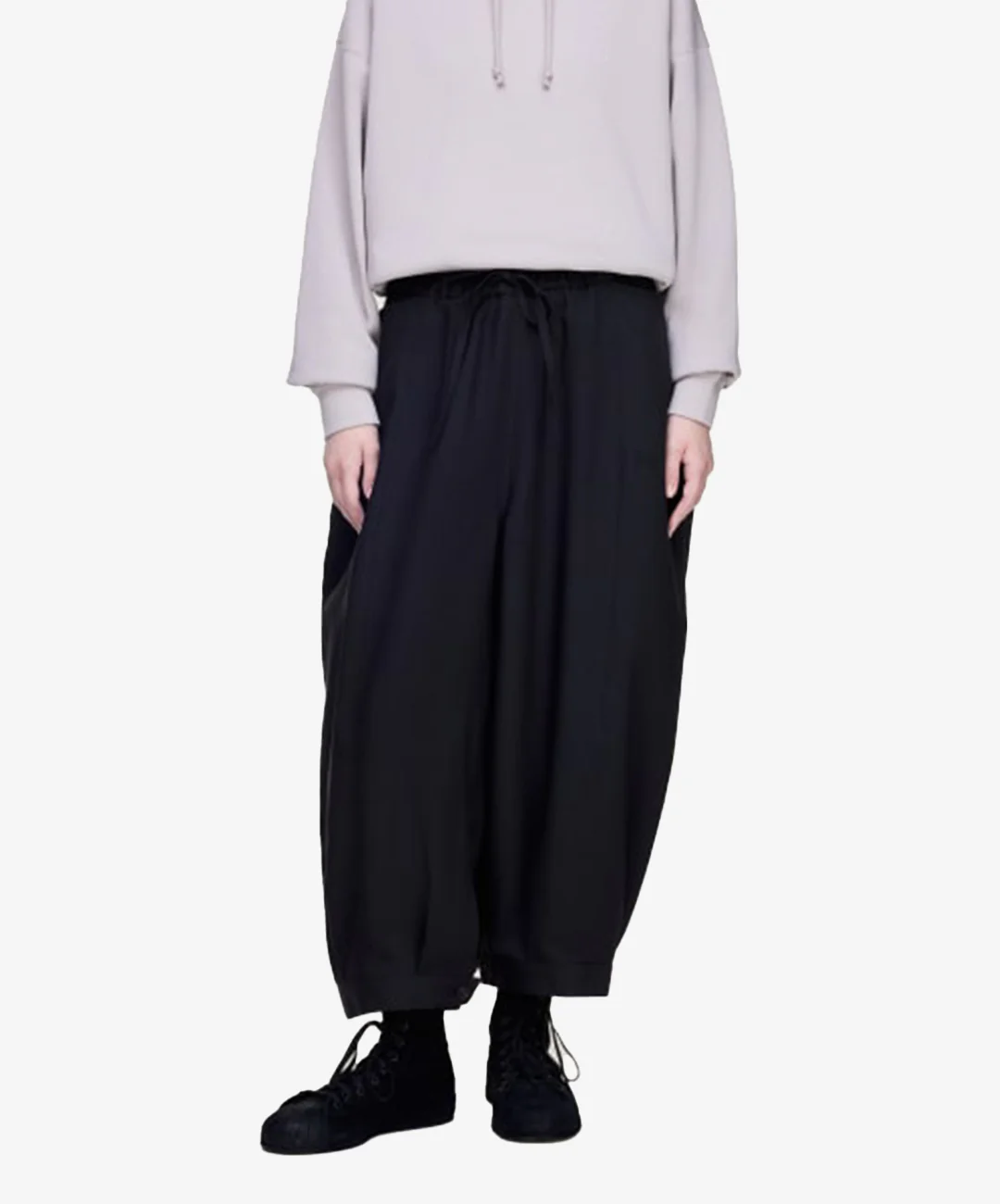 Y-3 | CROPPED TOP FLARED SPORT UNIFORM TRACK PANTS { BLACK - Image 3