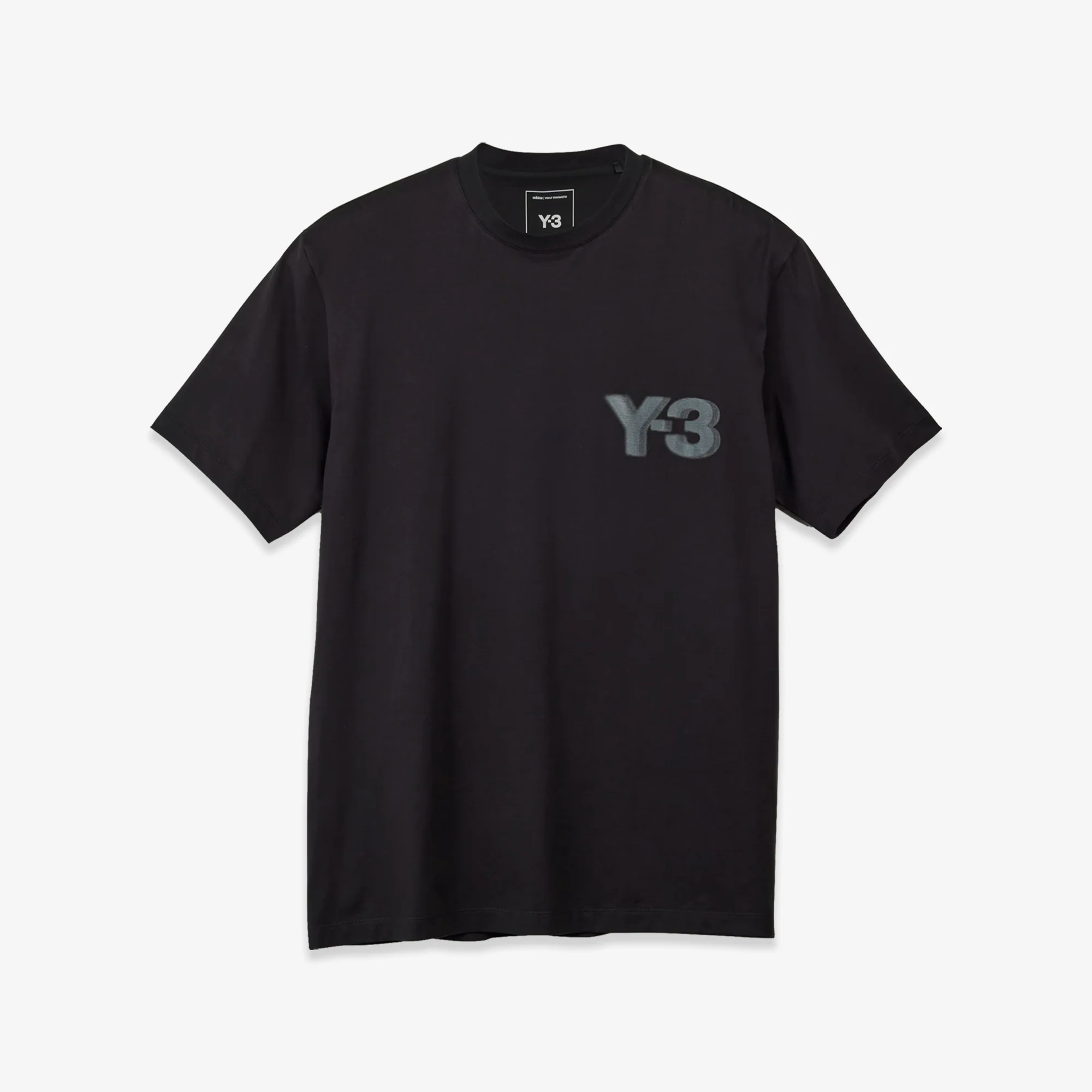 Y-3 | LOGO SHORT SLEEVE TEE { BLACK