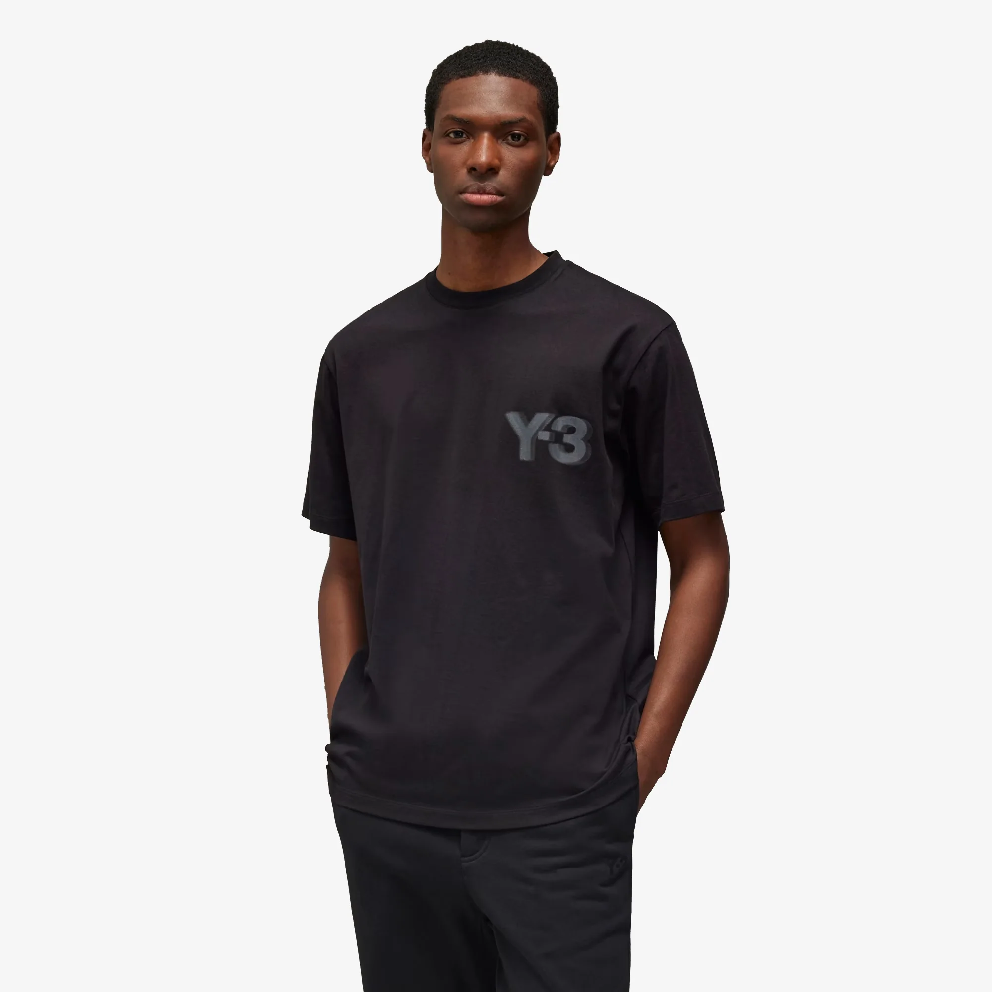 Y-3 | LOGO SHORT SLEEVE TEE { BLACK - Image 3