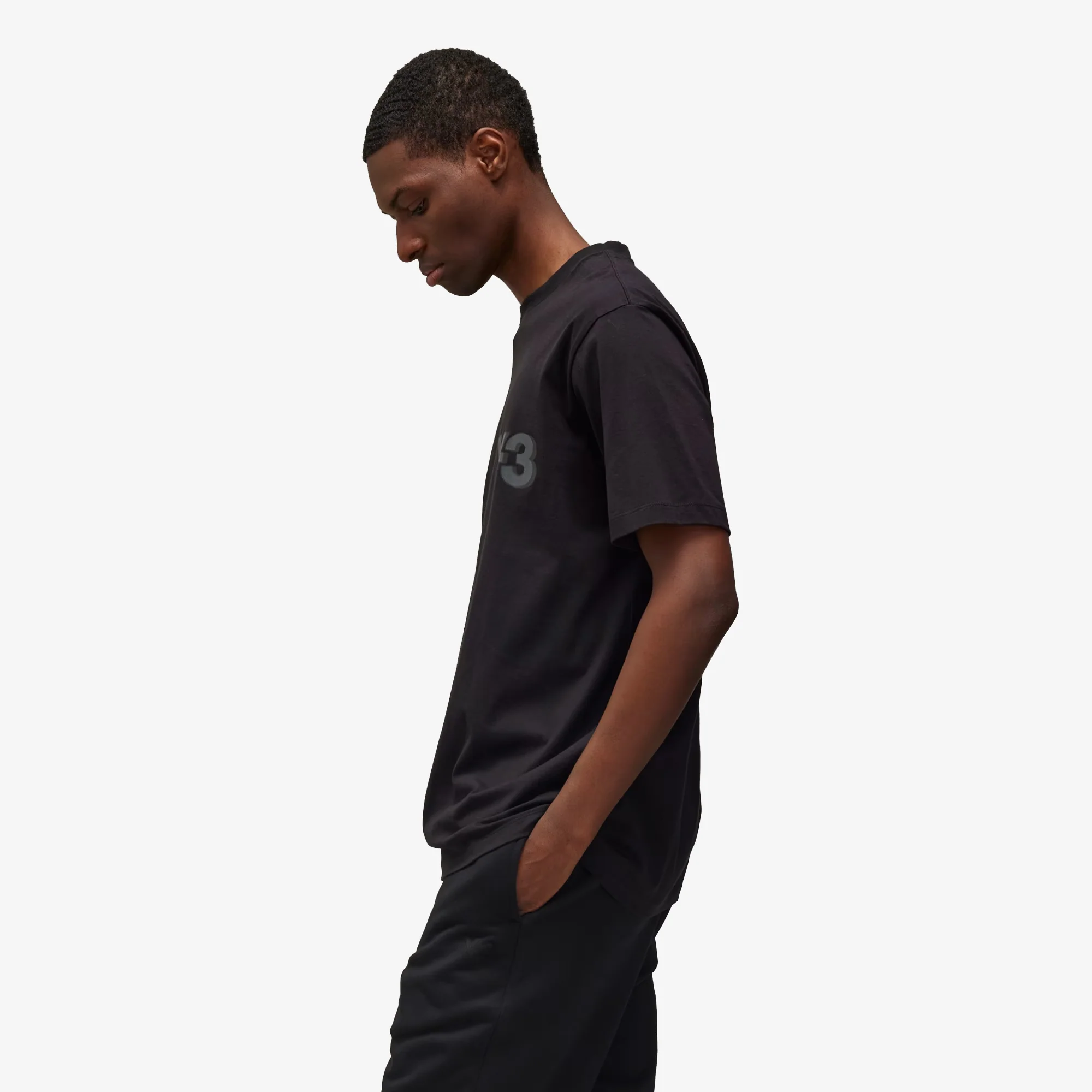 Y-3 | LOGO SHORT SLEEVE TEE { BLACK - Image 6