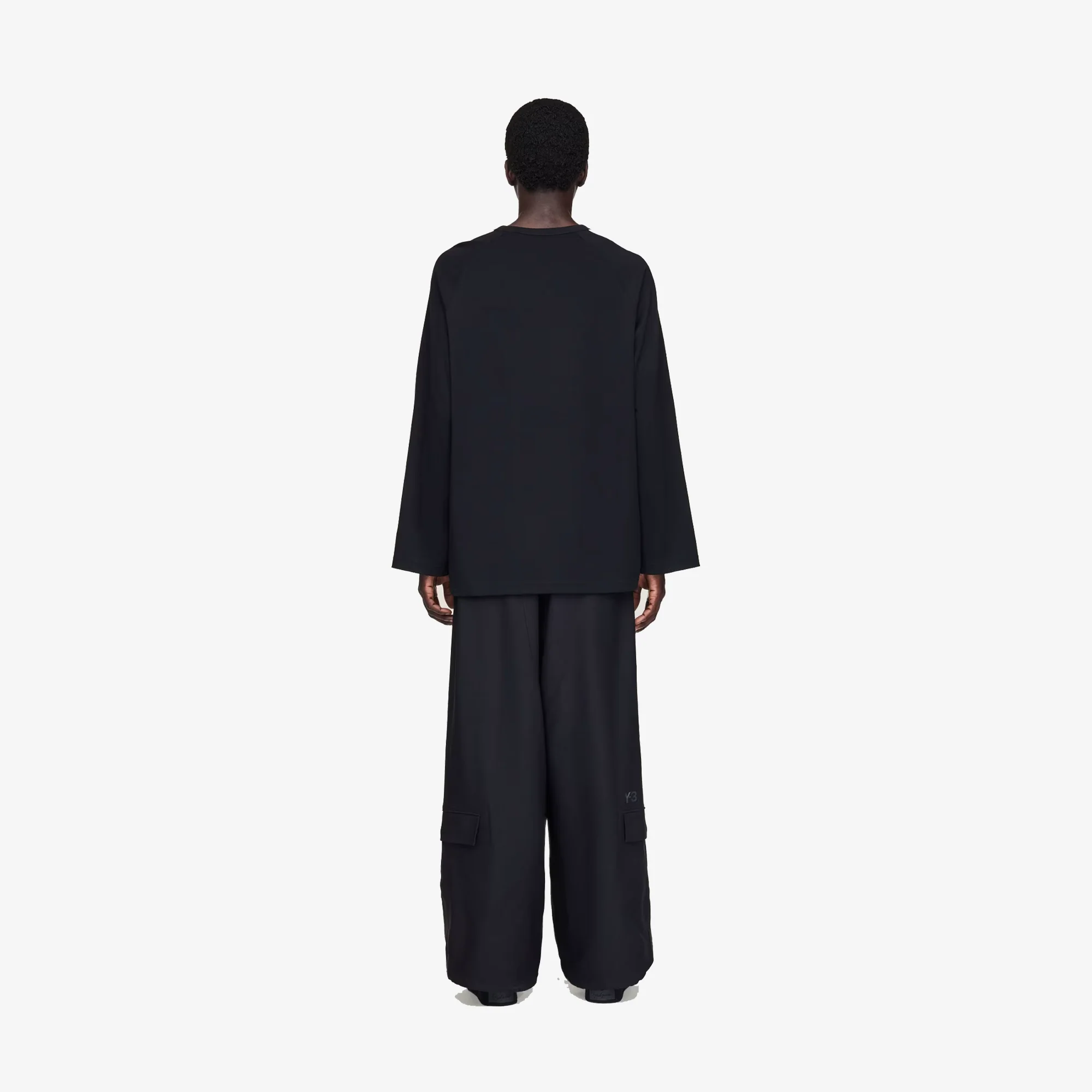 Y-3 | LONG SLEEVE TEE 3-STRIPES { BLACK - Image 6