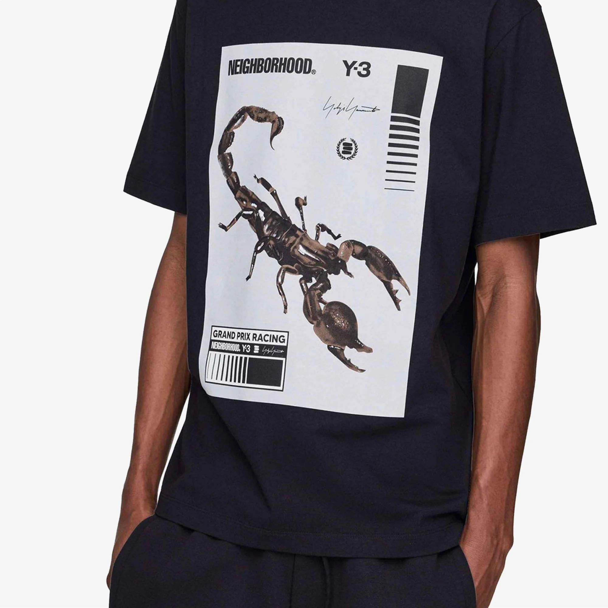 Y-3 | NBHD GRAPHIC TEE { BLACK/WHITE - Image 4