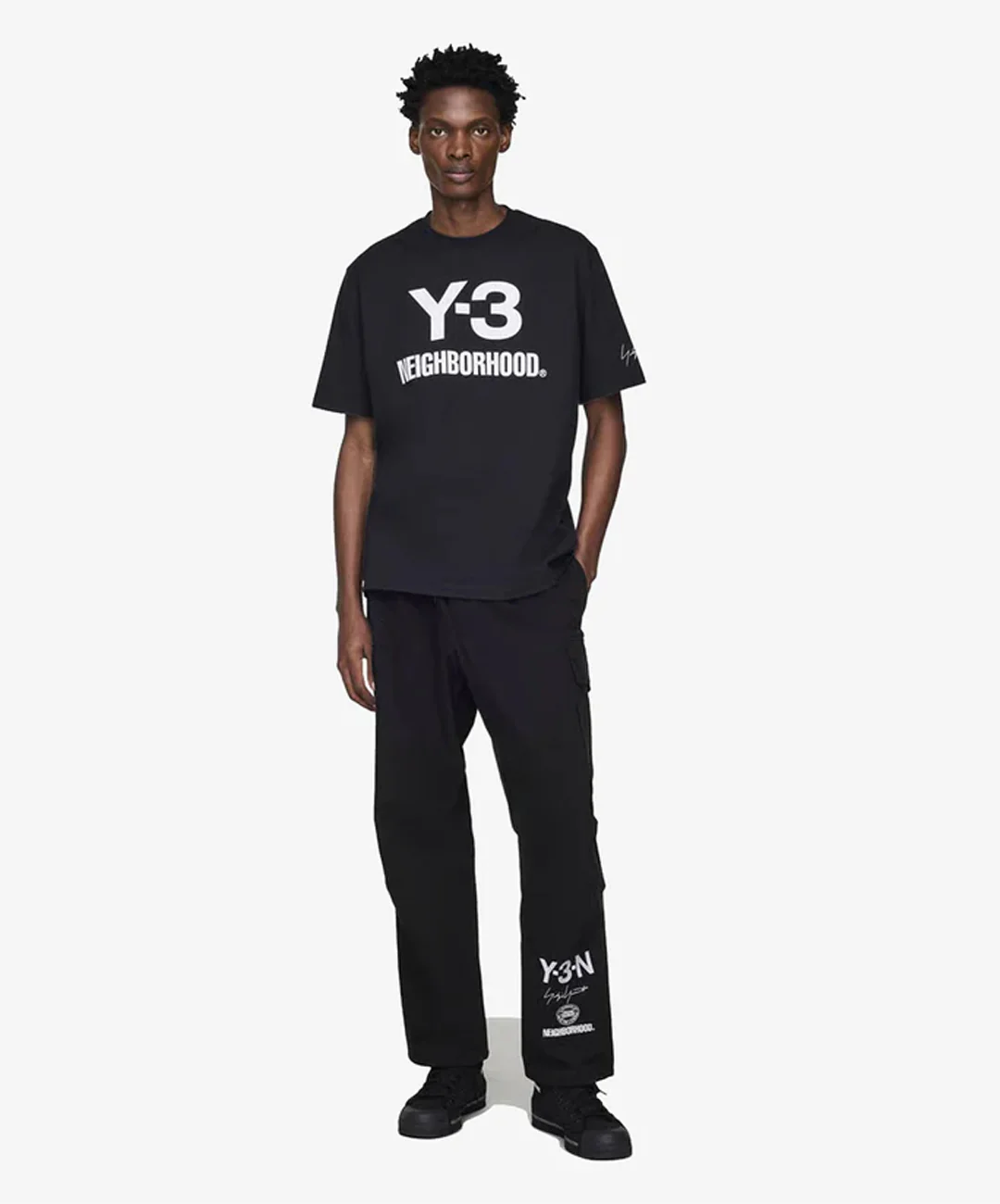 Y-3 | NBHD LOGO TEE { BLACK - Image 5