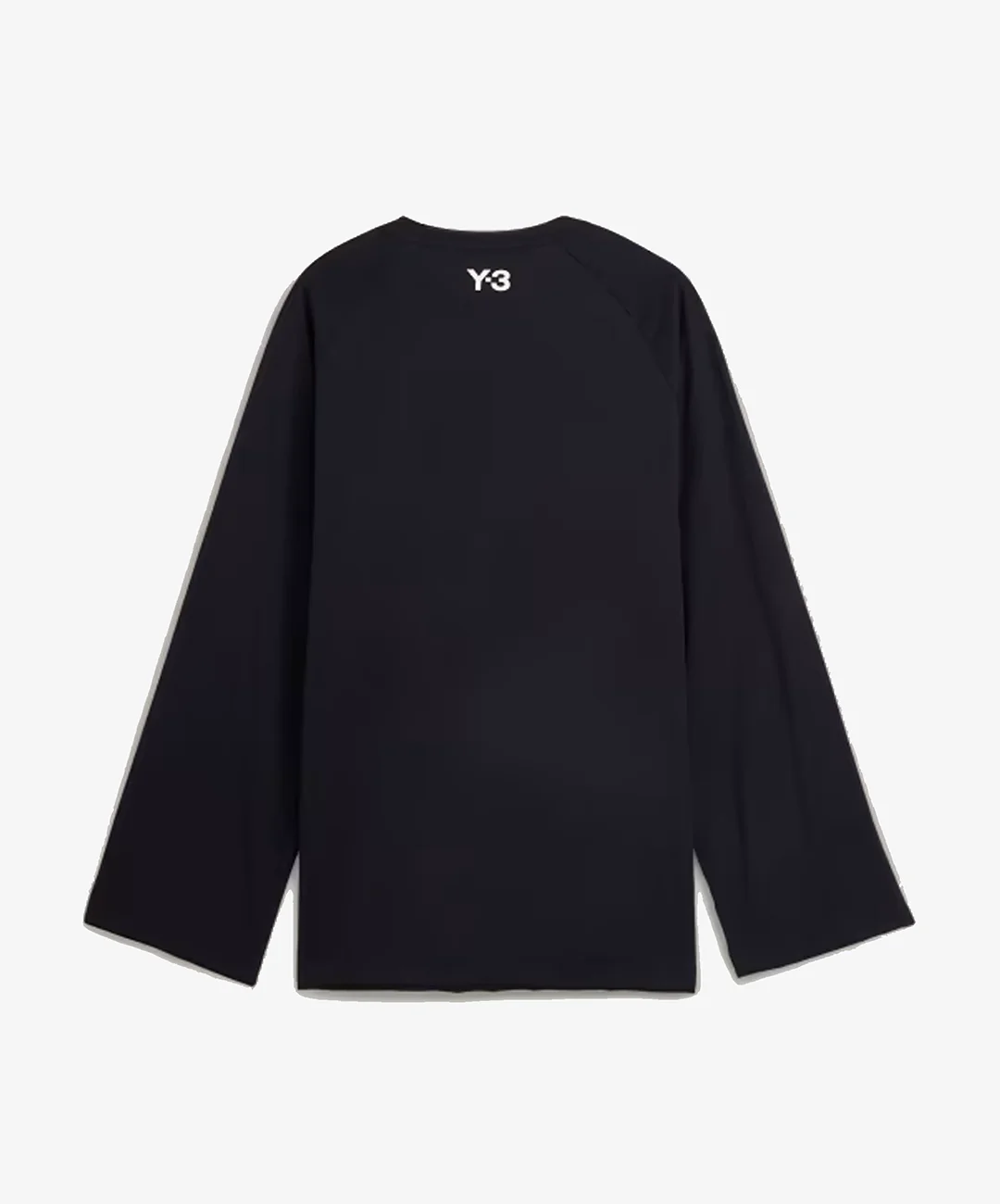 Y-3 | RAW EDGE 3-STRIPES LONG SLEEVE TEE { BLACK - Image 3