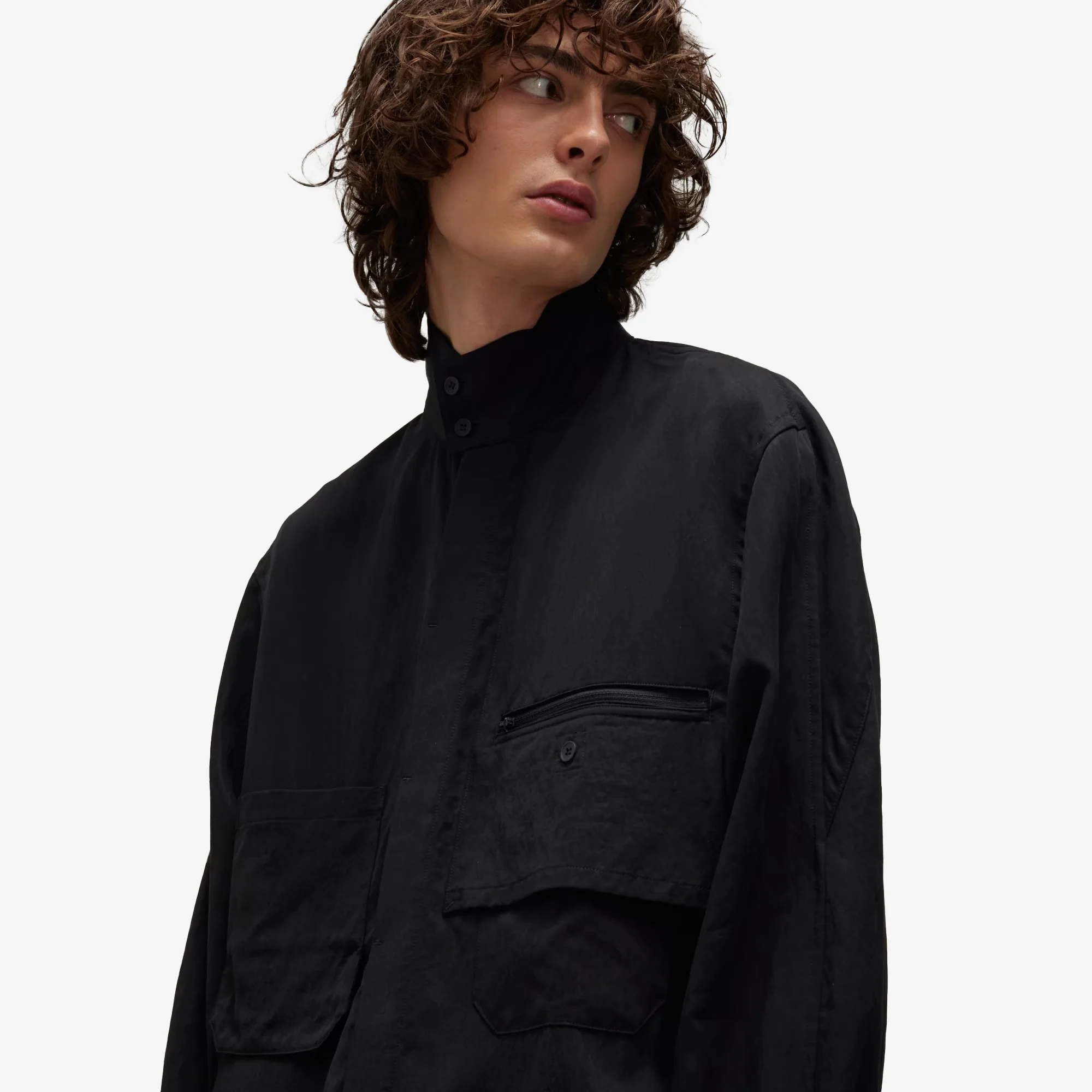 Y-3 | WASHED TWILL OVERSHIRT { BLACK - Image 8