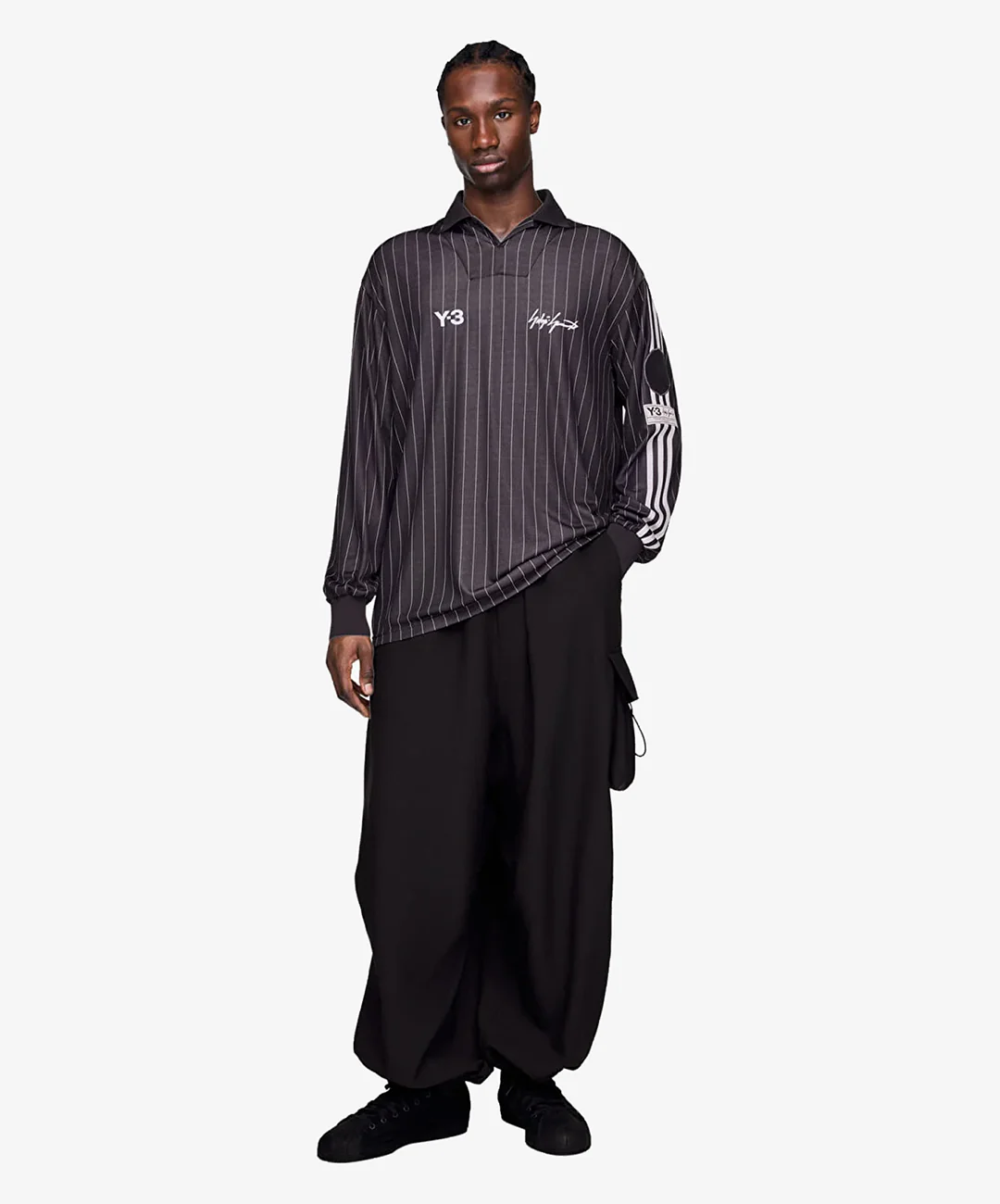 Y-3 | Y-3 ZINEDINE ZIDANE SOCCER LONG SLEEVE JERSEY { BLACK - Image 7