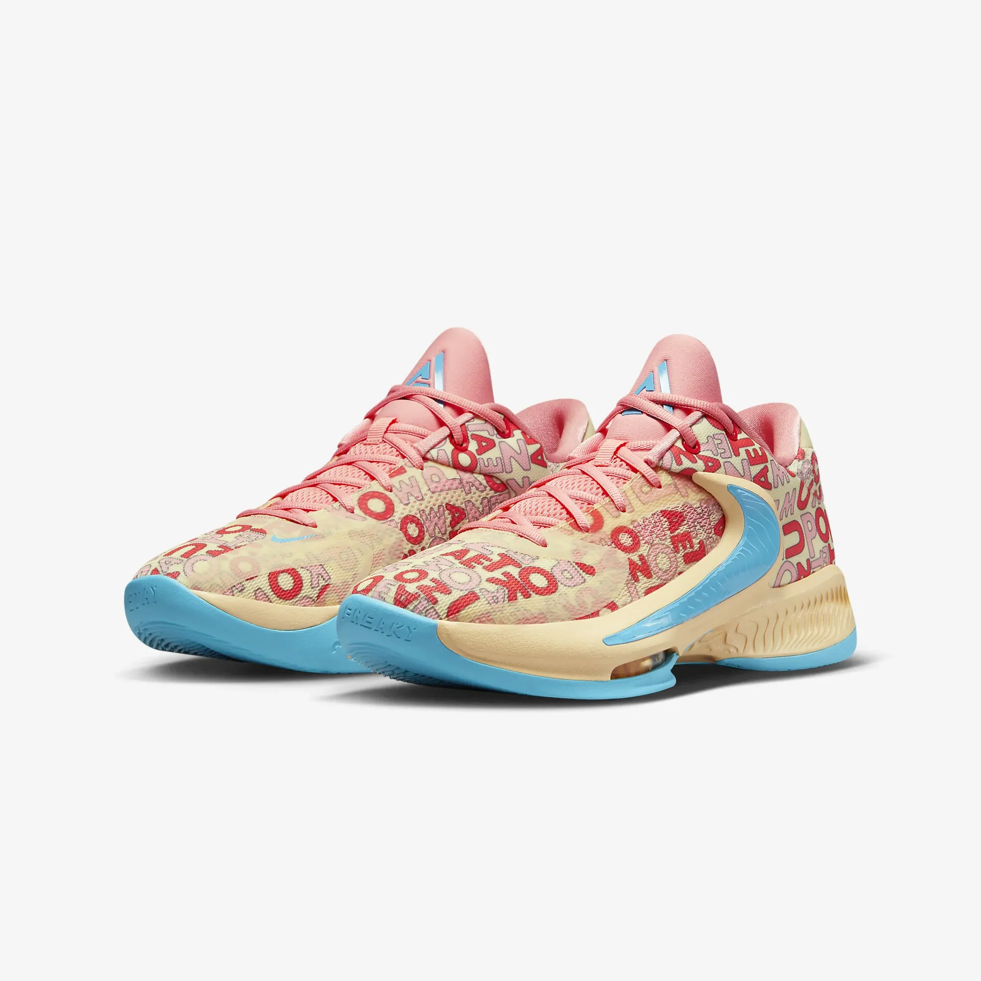 Nike | ZOOM FREAK 4 { PALE VANILLA/BLUE LIGHTNING-CORAL CHALK - Image 2